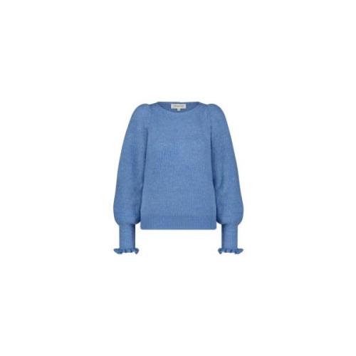 Fabienne Chapot Hjärtadetalj Ballongärm Pullover Blue, Dam