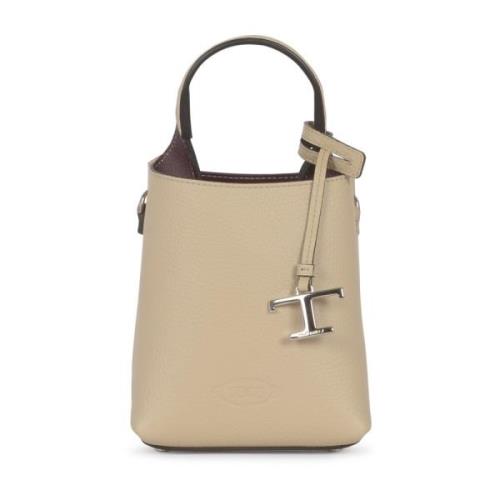 Tod's Stiliga väskor med telefonficka och mikrofiberfoder Beige, Dam