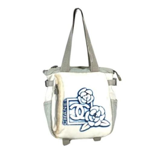 Chanel Vintage Pre-owned Tyg totevskor White, Dam