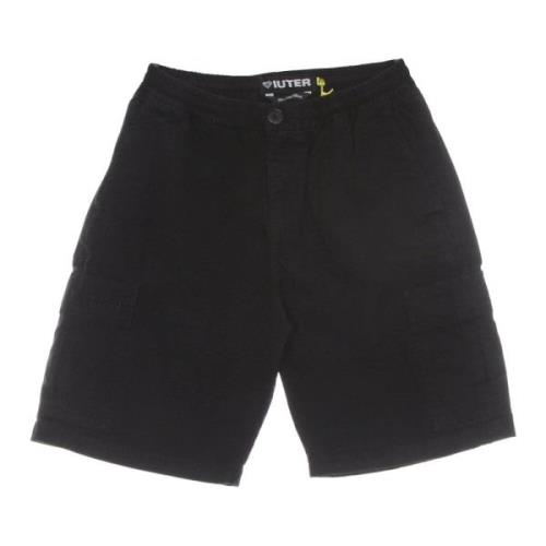 Iuter Svarta Cargo Shorts Ripstop Tyg Black, Herr