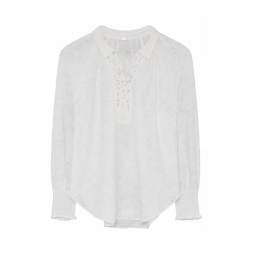 Gustav Feminin Blus med Broderi White, Dam