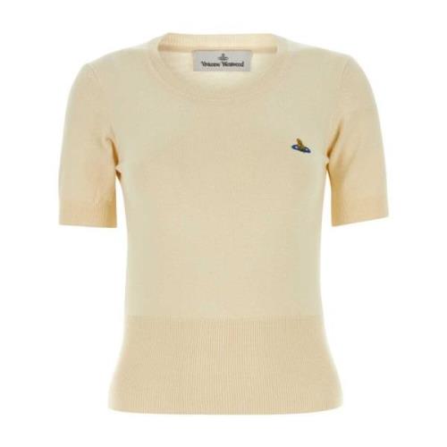 Vivienne Westwood Ivory Cotton Blend Bea Sweater Beige, Dam