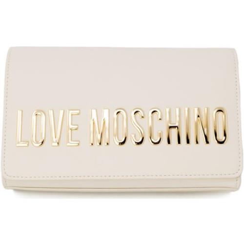 Love Moschino Ivory Logo Kedja Axelväska Beige, Dam