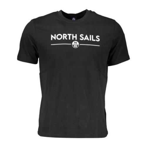 North Sails Kortärmad Logotyp Tryck T-shirt Svart Black, Herr