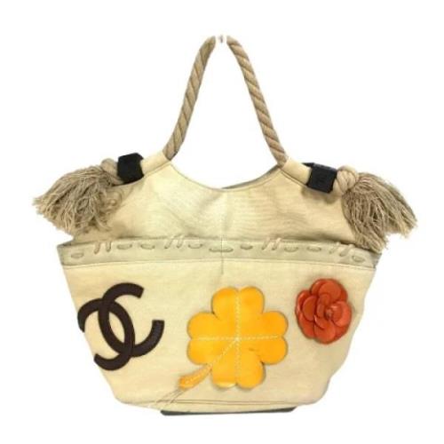 Chanel Vintage Pre-owned Canvas chanel-vskor Beige, Dam