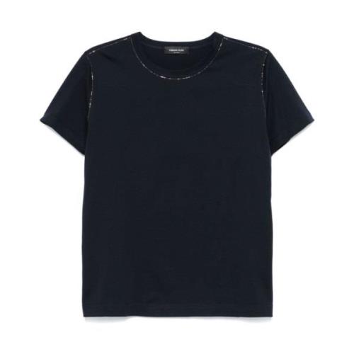 Fabiana Filippi Blå Jersey Crew Neck T-shirt Blue, Dam