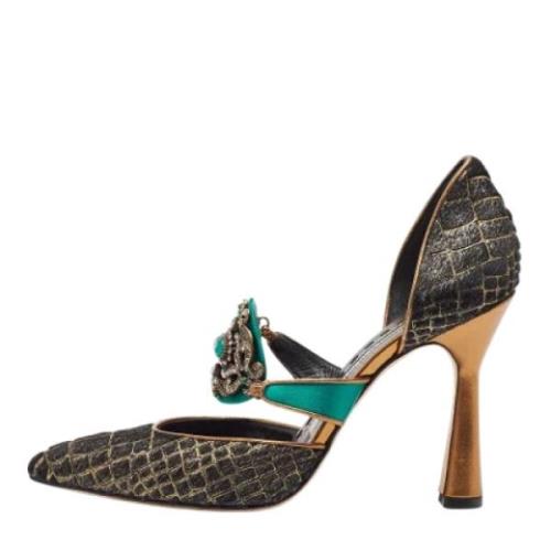 Manolo Blahnik Pre-owned Pre-owned Satin klackskor Multicolor, Dam