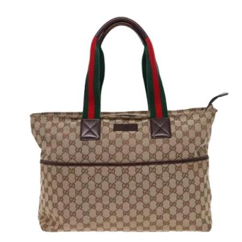 Gucci Vintage Pre-owned Canvas totevskor Beige, Dam