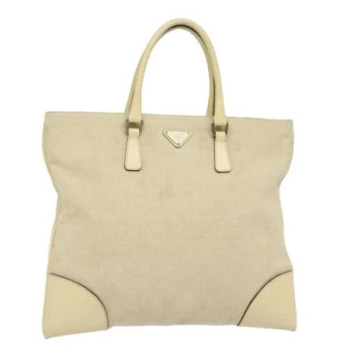 Prada Vintage Pre-owned Canvas prada-vskor Beige, Dam