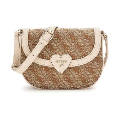 Guess Stilren Logo Print Väska Beige, Dam