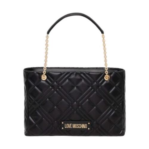 Love Moschino Quiltad Svart Axelväska Black, Dam