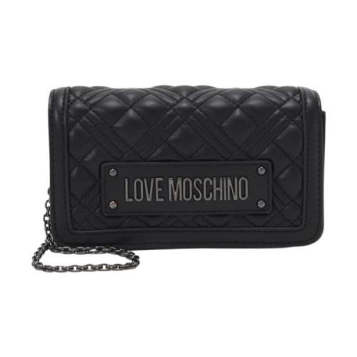 Love Moschino Quiltad svart väska med guld detaljer Black, Dam