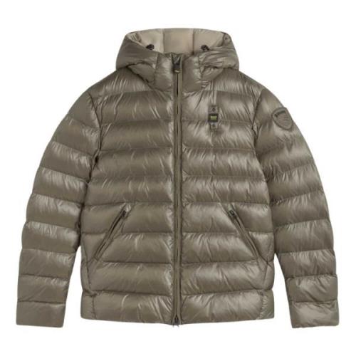 Blauer Quiltad Huva Jacka Beige, Herr