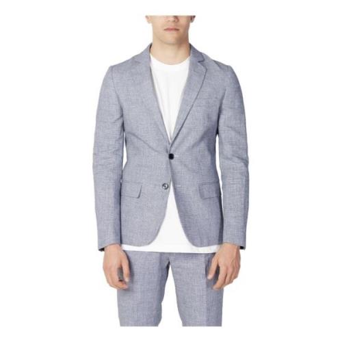 Antony Morato Blå Marl Knappad Blazer Vår/Sommar Blue, Herr