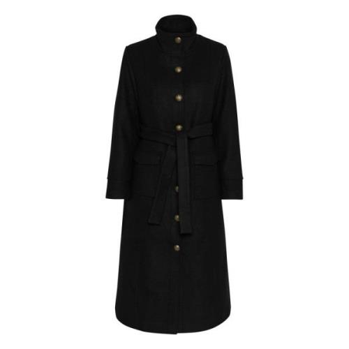 Cream Elegant Crtova Coat Jacka i Pitch Black Black, Dam