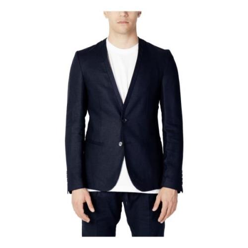 Antony Morato Blå Knappfäst Blazer Vår/Sommar Män Blue, Herr