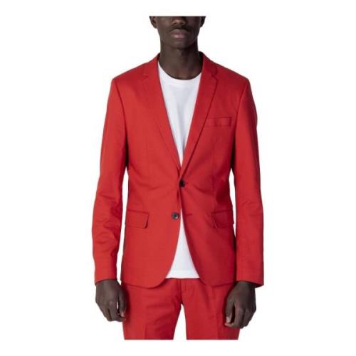 Antony Morato Röd Enkel Knäppt Blazer Red, Herr