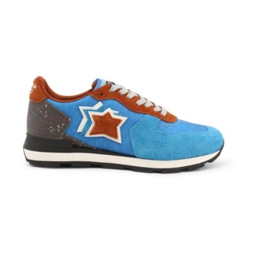 Atlantic Stars Tyg Mocka Sneakers Gummisula Herr Blue, Herr