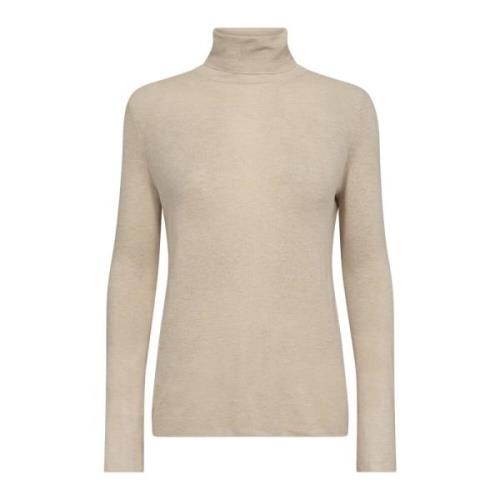 MOS Mosh Rollneck Stickad Tröja Cement Beige, Dam