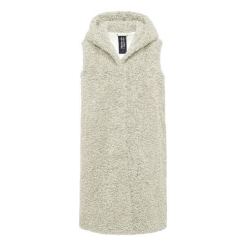 BomBoogie Sherpa Fleece Huva Väst Beige, Dam