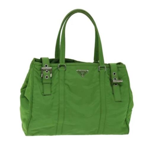 Prada Vintage Pre-owned Tyg prada-vskor Green, Dam