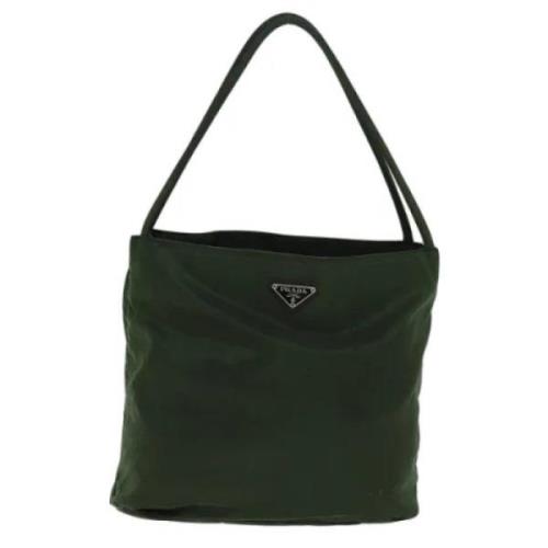 Prada Vintage Pre-owned Tyg totevskor Green, Dam