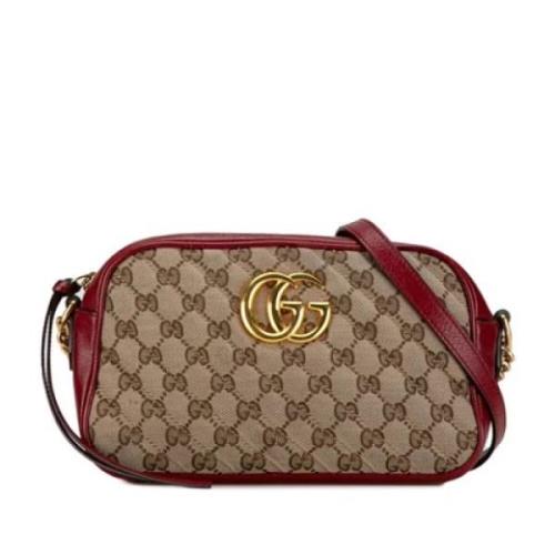 Gucci Vintage Pre-owned Canvas axelremsvskor Beige, Dam