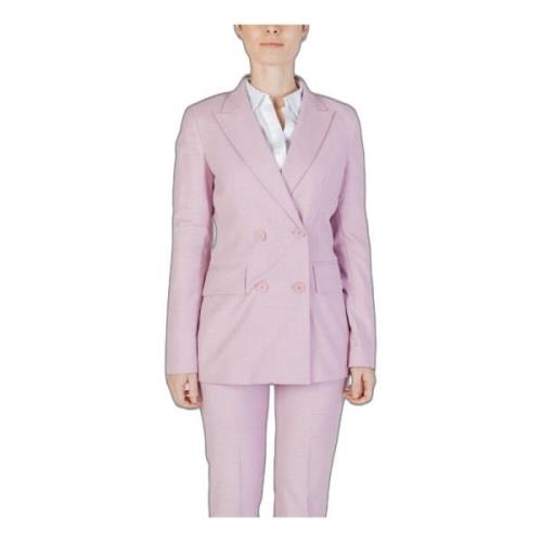 Sandro Ferrone Rosa V-ringad Blazer med Knäppning Pink, Dam