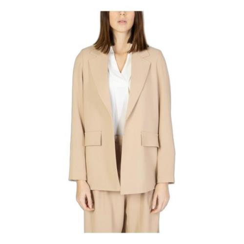 Sandro Ferrone Beige Revers Blazer Beige, Dam