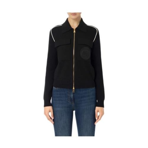 Elisabetta Franchi Stilfull Stickad Topp Black, Dam