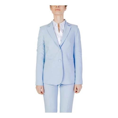 Sandro Ferrone Ljusblå V-ringad Blazer Blue, Dam