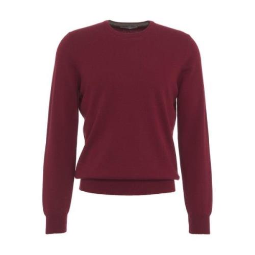 Gender Italiensk Stickad Pullover med Logodetaljer Red, Herr