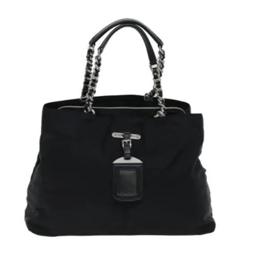 Prada Vintage Pre-owned Tyg totevskor Black, Dam