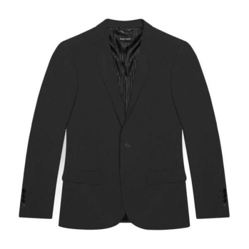 Antony Morato Svart Button-Front Lapel Blazer Black, Herr