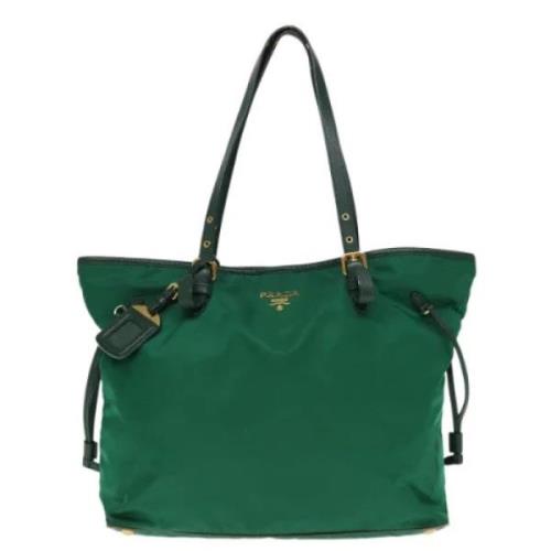 Prada Vintage Pre-owned Tyg totevskor Green, Dam