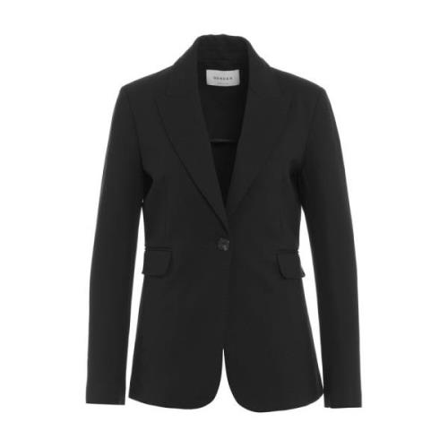 Gender Italiensk blazer med peaked lapels Black, Dam