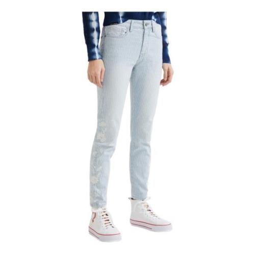 Desigual Blå Dragkedja Knapp Dam Jeans Blue, Dam