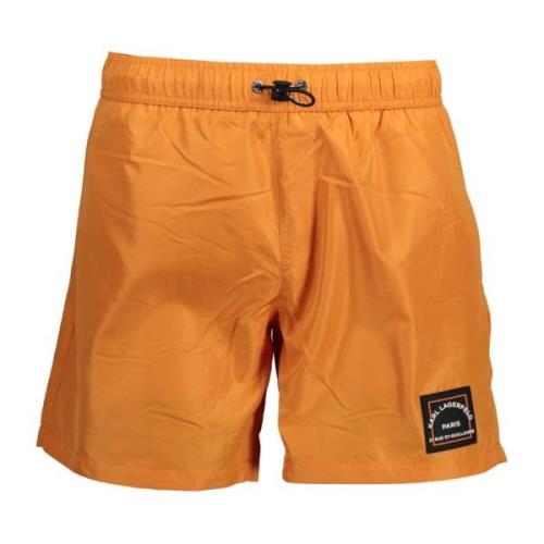 Karl Lagerfeld Orange Beachwear Badbyxor Herr Stil Orange, Herr