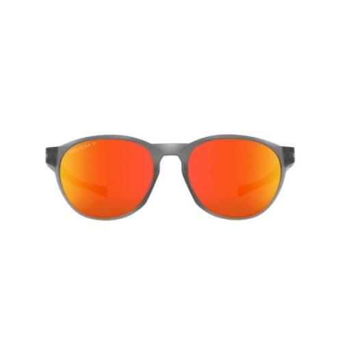 Oakley Grå Runda Solglasögon Polariserade Matt Finish Gray, Unisex