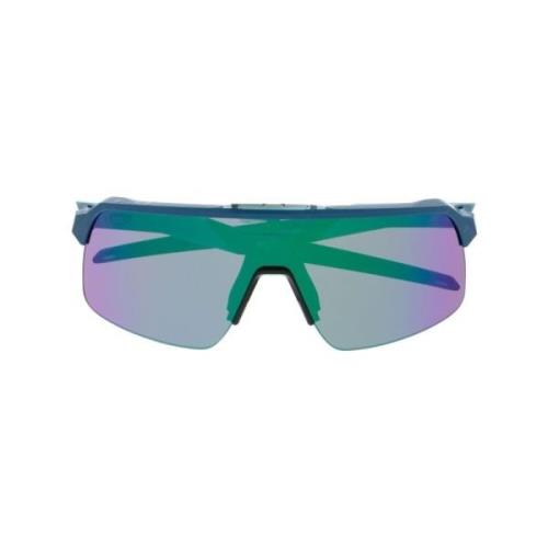 Oakley Svart Logotyptryck Solglasögon Översize Ram Blue, Unisex