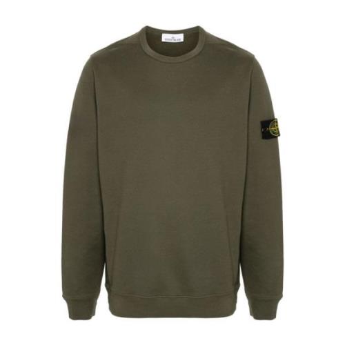 Stone Island Ekologisk Bomull Compass Sweatshirt Green, Herr