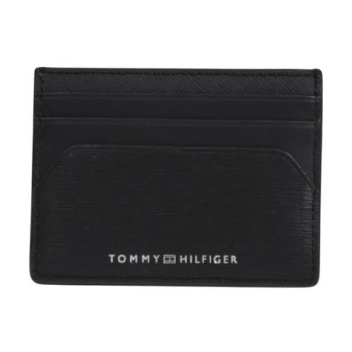 Tommy Hilfiger Svart Läderplånbok - Enkel Design Black, Herr