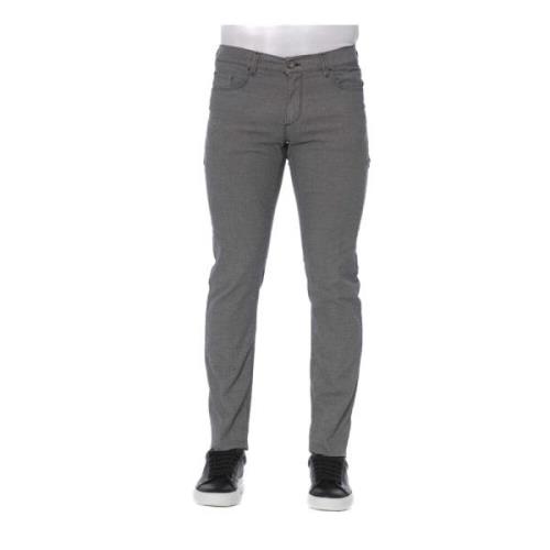 Trussardi Solid bomullsblandad byxa Gray, Herr