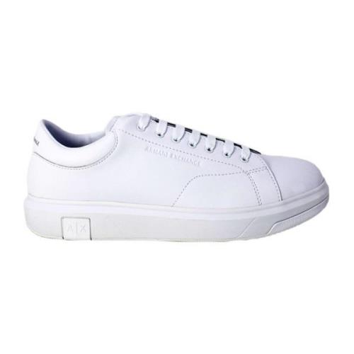 Armani Exchange Vita lädersportsneakers White, Herr