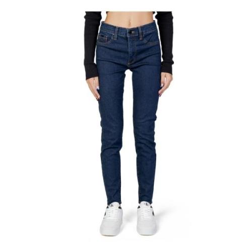 Calvin Klein Jeans Blå Zip Jeans med Fickor Blue, Dam