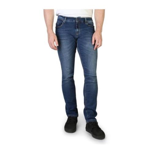 Napapijri Herrjeans i bomull med knapp- och dragkedja Blue, Herr