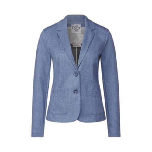 Street One Blå Blazer med Reverskrage Blue, Dam