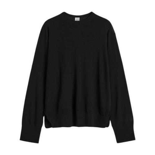 TotêMe Lyxig Silk Cashmere Crewneck Stickad Black, Dam