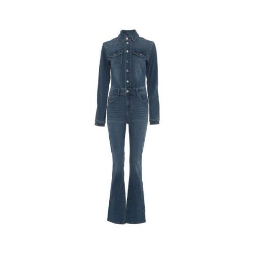 Liu Jo Denim Flared Leg Skjorta Blue, Dam