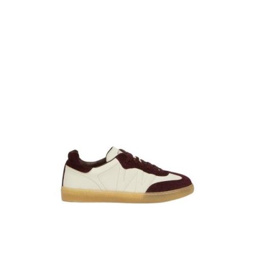 Max Mara Weekend Bicolor Läder Sneakers Beige, Dam